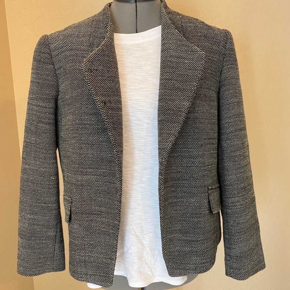 Ann Taylor Gray Cross Front Blazer